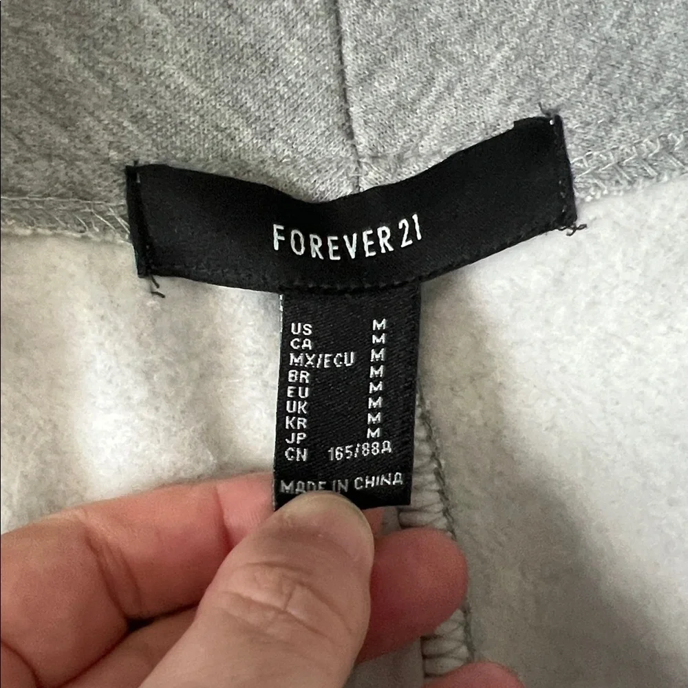 Forever 21 Long Belted Sweatshirt Gray Size Medium